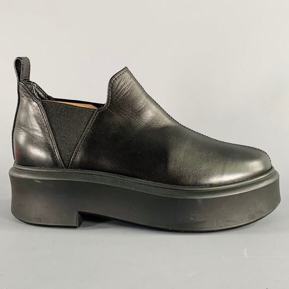 THE ROW Size 7.5 Black Leather Platform Chelsea Boots - Picture 2 of 9